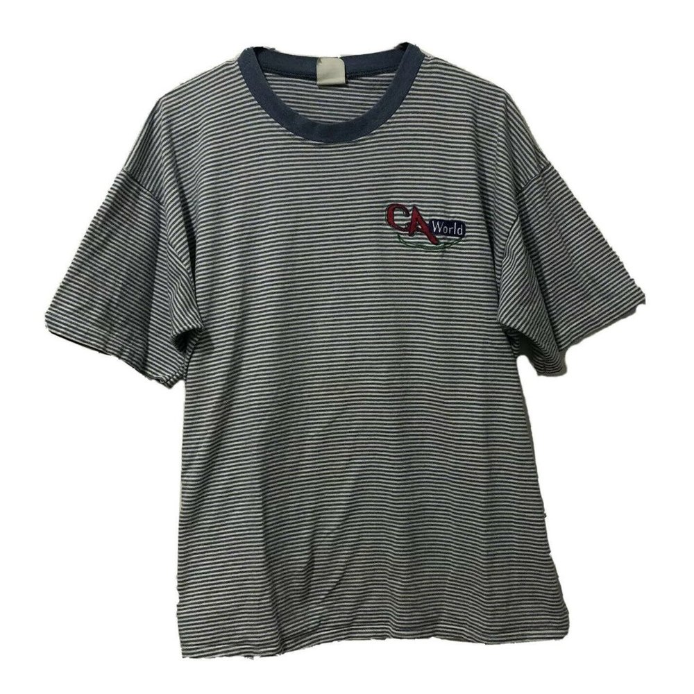 Vintage Custom 90’s Striped Ringer T 100% cotton - Size: XL Excellent Condition!